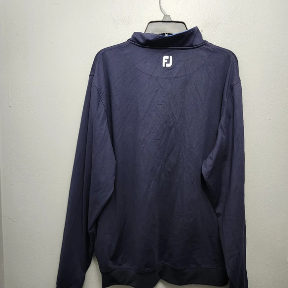 Footjoy men's pullover quarter zip top size XL navy blue long sleeve - Picture 6 of 7